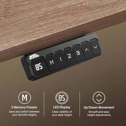 Image of V ONE Electric Standing Desk with 1-Piece Solid Top | Heavy Duty Height Adjustable Computer Desk | 3 Memory Preset | 5 Year Warranty | for Home Office (Claire Ork, 120 * 60 CM)