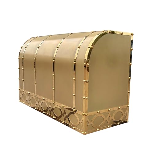 Barrel Shaped Brass Range Hood Wall Mount 60'' W, 36'' H, 21'' D, CT Copper Tailor Custom Handmade Metal Kitchen Vent Hood, With 4-Speed Exhaust Fan & LED Light,BSRH-3
