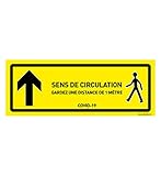 AUA SIGNALETIQUE - Signalisation au Sol Circulation Tout Droit - Autocollant laminé - Jaune 420x160 mm