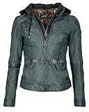 maze lederjacke ryana cognac m Ideal als Übergangsjacke Maze Damen Lederjacke Mit Jersey Kapuze Brayford Blue L