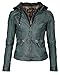 Produktbild Maze Damen Lederjacke Mit Jersey Kapuze Brayford Blue L