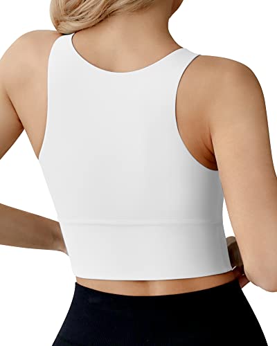 Image of Ama Larsi High Neck Longline Sports Bra for Women | Padded, Medium Impact, Wirefree, Workout Crop Tank Tops, Yoga Gym