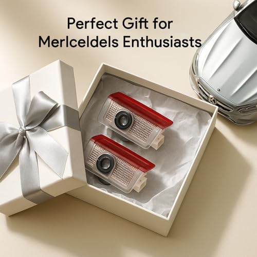 2Pcs Car Door Projector Lights, HD LED Original Logo Light, Car Welcome LED Logo, Door Projector Lights for A/B/C/E/M/ML/G/GL/GLA/GLE/GLS Series - Image 4