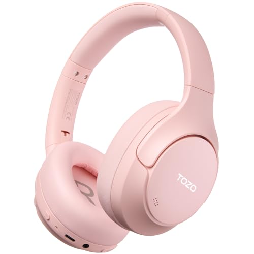 Image of TOZO HT3 Hybrid Noise Cancelling Headphones, 90H Battery Life Wireless Over Ear Bluetooth 6.0 Foldable Headset, AI Voice Assistant with 5 Mics, Connect 2 Devices and Hi-Res Sound, 32 EQ Audio Presets