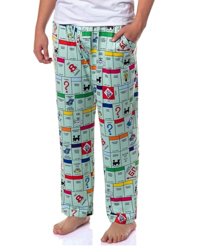 Hasbro Monopoly Pajamas Mens Game Board Lounge Sleep Pajama Bottom Pants Sleepwear