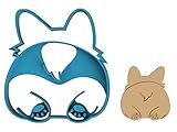 Corgi Butt with Tail - Cookie Cutter/Sugar Cookie/Fondant/Clay (0123)