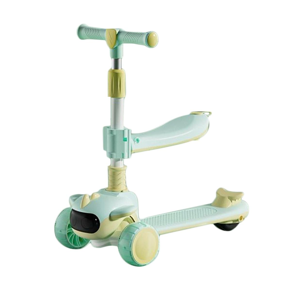 TF Smart Kid Kick Scooter with Attractive Wide Wheels with Lighting for Kids Upto 45 KGs - Foldable Easy to Carry Skate Scooter with Folable Seat & Adjustable Handle bar (Green) (B0CPBMMW7J) Amazon Price History, Amazon Price Tracker
