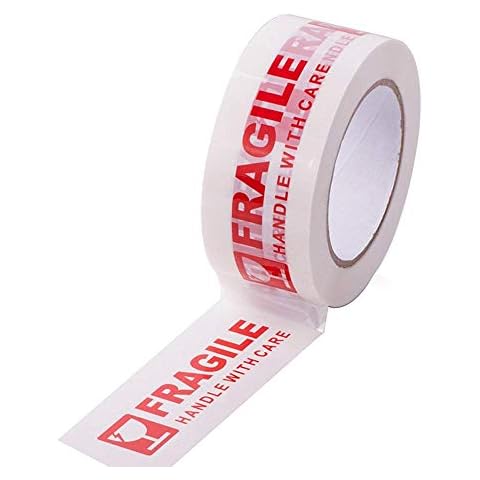 1 Roll of Fragile Handle with Care Printed Packing Tapes 66MX48MM for PARCELS and Boxes. Pack of Heavy Duty Strong Long Secure Sticky Seal Fragile Print Tape ROLL Cover
