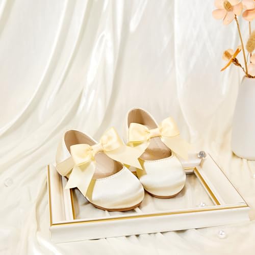 Image of PHIRAMIN Tollder Girl Dress Shoes - Little Girl Ballet Flats for Wedding Party