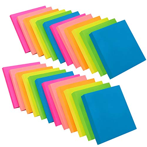 ZCZN 6 Bright Color Sticky Notes, 3 x 3 in, 24 Pads/Pack, 100 Sheets/Pad, Self-Stick Notes