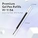 WRITECH W-1156 Gel Pen Refills: 0.5mm Fine Point, Black Ink, 8-Pack Retractable Gel Pen Refills, Quick-Dry Smooth Writing