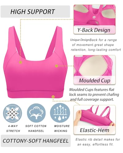 Image of RUNNING GIRL Sports Bra for Women High Support, Molded Cup High Impact Sports Bras for Women with Sewn in Pads