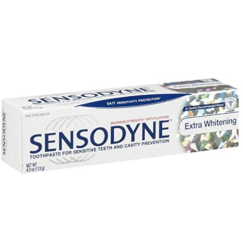 Sensodyne Extra Whitening Toothpaste for Sensitive Teeth, Cavity Prevention and Sensitive Teeth Whitening - 4 Ounces (Pack of 2)