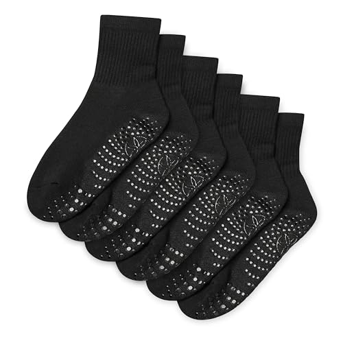 Gaiam Grippy Crew Socks, Non-Slip Grip, Pilates, Yoga & Barre