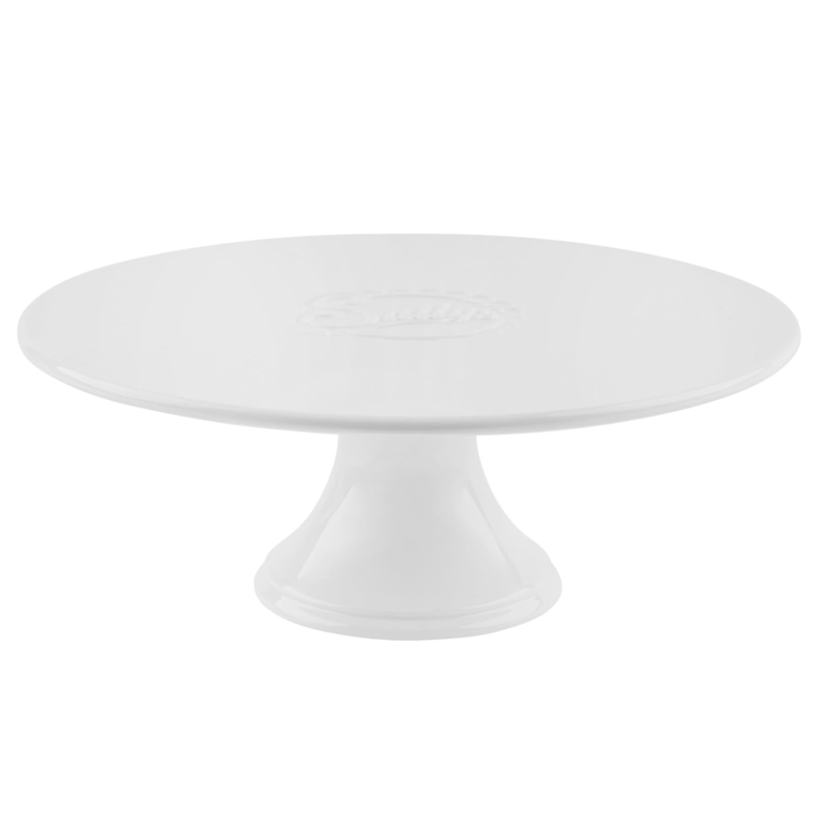 Sallys Tortenständer Weiß 26,5 cm - Runde Tortenplatte mit Fuß aus Keramik - Servierplatte Stapelbar zur Etagere - Kuchenständer für Torten, Cupcakes & mehr