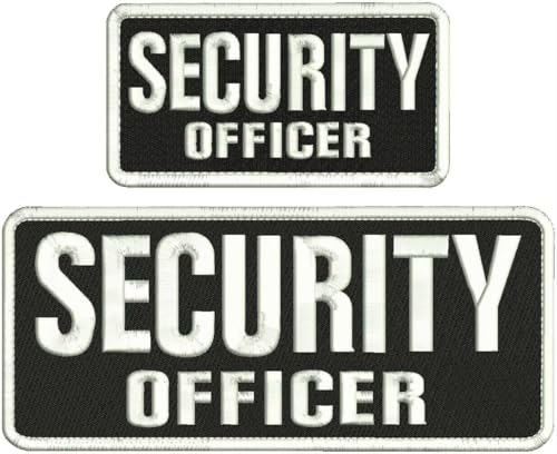 Special Patches for Velcro Patches for Uniform for Security Officer Embroidery Patch 4X10 and 2X5 Hook ON Back White ON Black. Model-Q-X988-4485