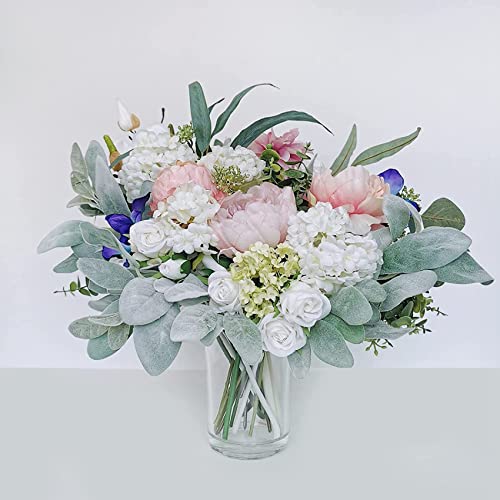 Ramas de oreja de cordero artificial flocado pack de 64 piezas para florero 8
