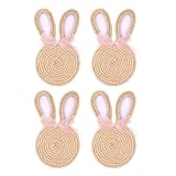 Osterhasen-Untersetzer, Juteseil, Hasen-Untersetzer mit floralen Spitzenschleifen, Osterhase,...