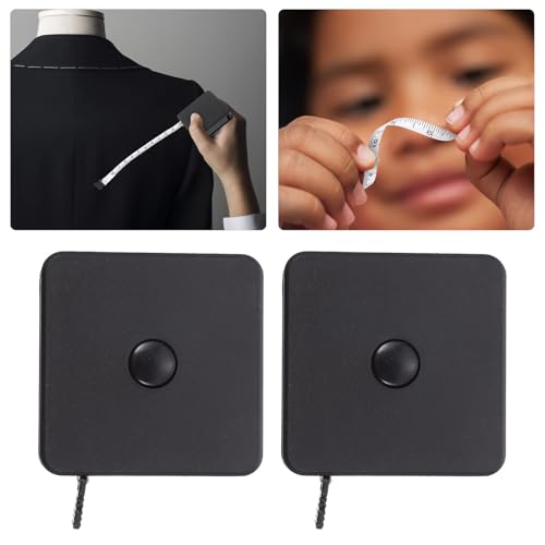 Cinta métrica mini cuadrada portátil 2m negra pack 2 miniatura 7