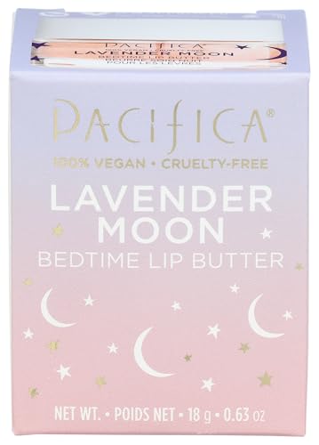 Pacifica Lavender Moon Lip Mask – Hydrating Bedtime Lip Treatment for Dry, Wrinkled Lips, Shea & Jojoba, Vegan Cruelty-Free Lip Repair, 0.63 Ounce Vegan & Cruelty-Free Clean Beauty