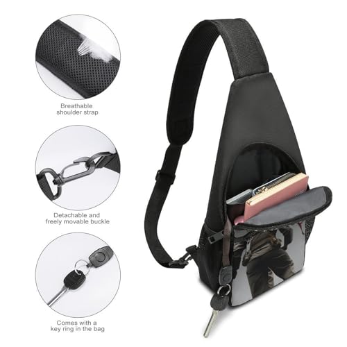 Mochila tipo sling blanca para día y senderismo miniatura 4