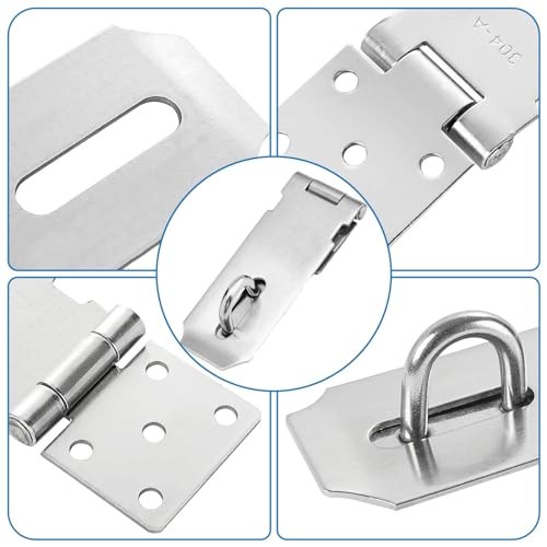 Chiavistello Con Lucchetto,4 Pezzi Lucchetto Chiusura Hasp In Acciaio Inox,30 Mm Lucchetto Con 8 Chiave,Chiavistello Porta Con Lucchetto A Viti Per Armadi,Cassetto E Cancello - 5