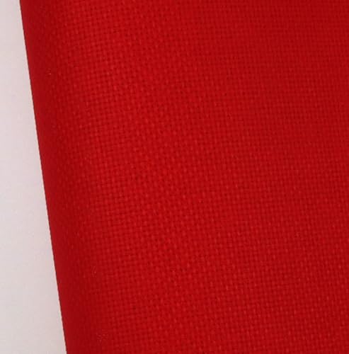 Image of KCS 16CT Counted Cotton Cross Stitch Aida Cloth Fabric (12 inch x 59 inch,Red)