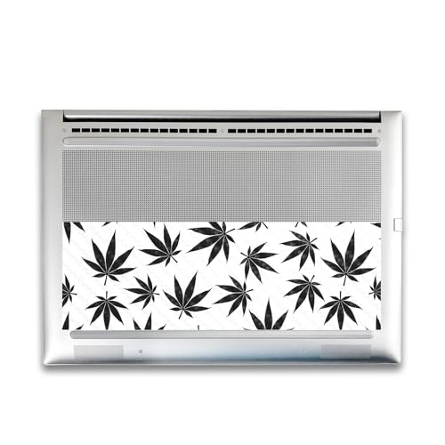 Image of Carbon Fiber Gaming Skin Compatible with HP Envy x360 16 inch (2023) - Pot Leaves Black - Premium 3M Vinyl Protective Wrap Decal Cover - Easy to Apply | Crafted in The USA by MightySkins