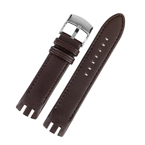 Correa de cuero de 20mm impermeable y resistente al sudor para Swatch Yts401 Yts402
