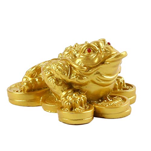 Sculpture crapaud doré Feng Shui de qualité supérieure pour mobilier de prestige