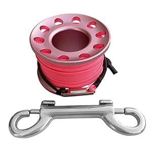 Colcolo Scuba Diving Finger Spool Reel Line, 15m Aluminium Compact Snorkelen Dive Reel Spool Line met Roestvrijstalen…