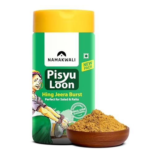 Namakwali Flavoured Pahadi Salt Hing Jeera (Asafoetida and Cumin) Seasoning 100gm | Pisyu Loon Seasoning mix for Popcorn, Noodles, Salad, Raita, Juice, Fruits, Sweet Corn, Makhana and more | 100% Organic