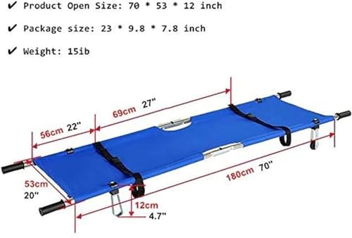 Civière pliante d'urgence médicale en aluminium Oxford imperméable - 4
