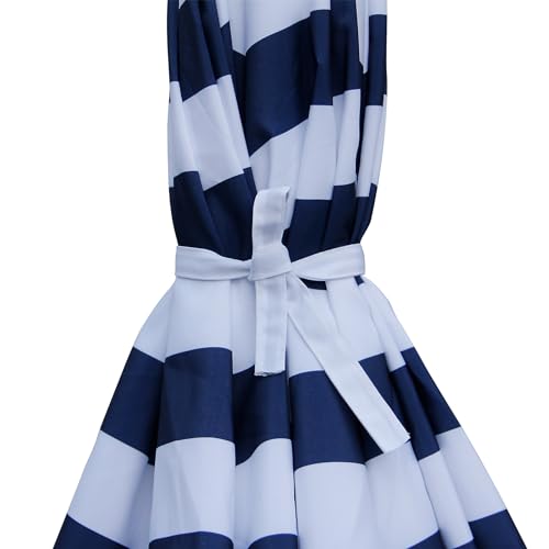 Image of Blissun 7.5 ft Patio Umbrella, Yard Umbrella, Outdoor Market Umbrella with Push Button Tilt Crank (Blue&White)