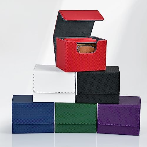 ZLCA Card Deck Box for Trading Cards, MTG Commander Deck Box Holds 120+ Single Sleeved Cards, Leather Magnetic Card Storage Box Fits for Magic the Gathering TCG CCG (Black) — view 6