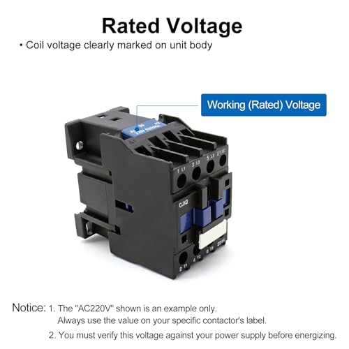 Baomain CJX2-1210 3 polos Contactor AC – Bobina 24VAC, 3NO+1NO Auxiliar, 660V trifásico, montaje en riel DIN para motores, bombas y paneles de control industrial miniatura 6