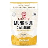 Lakanto Golden Monk Fruit Sweetener With Allulose, Raw Cane Sugar Substitute From Monk Fruit Extract, Raw Sugar Replacement for Baking, Coffee & Tea, Gluten Free, Low Carb, Non GMO, Keto, 3 LB Bag
