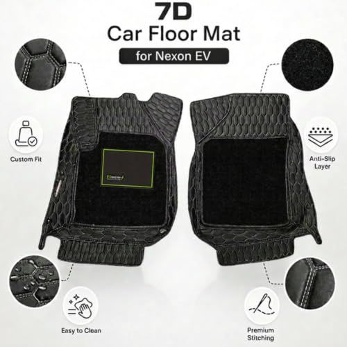 Image of EV MASTER 7D Car Floor Mats for Tata NEXON EV Hybrid (2026 Onwards) Complete Set | Waterproof | Anti-Slip | Luxury Premium Car Mat | Full Coverage | Custom Fitted Car Foot Mats