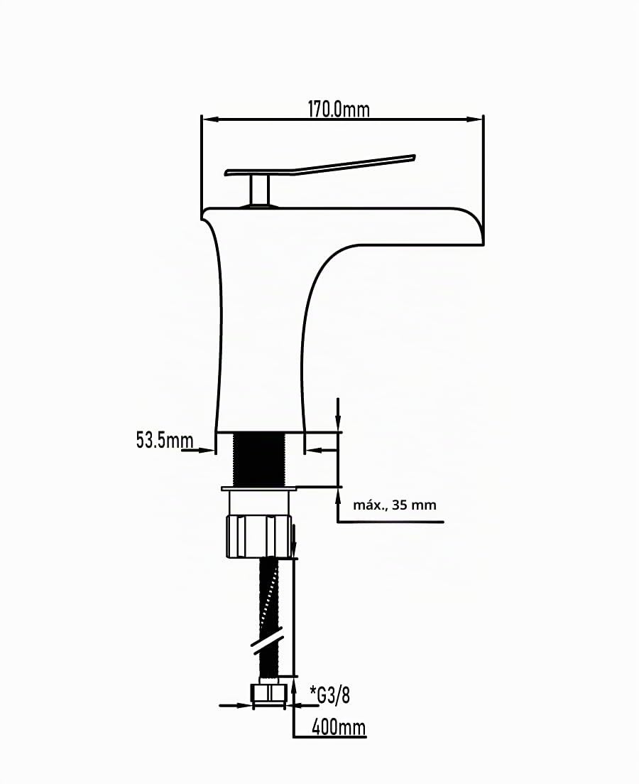 DP Grifería Cosmos - Grifo monomando de lavabo efecto cascada