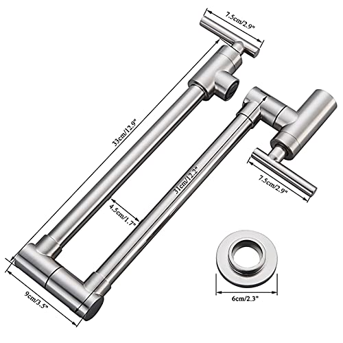 Grifo de llenado de ollas flexible con brazo articulado plegable para pared 6