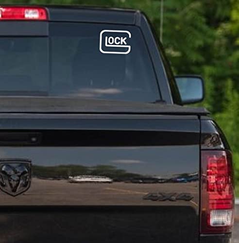 Dw - Safe Action Gun Vinyl Die Cut Decal Bumper Sticker For Cars, Trucks, Laptops And Windows| White | 5.5 Inches #TOP4
