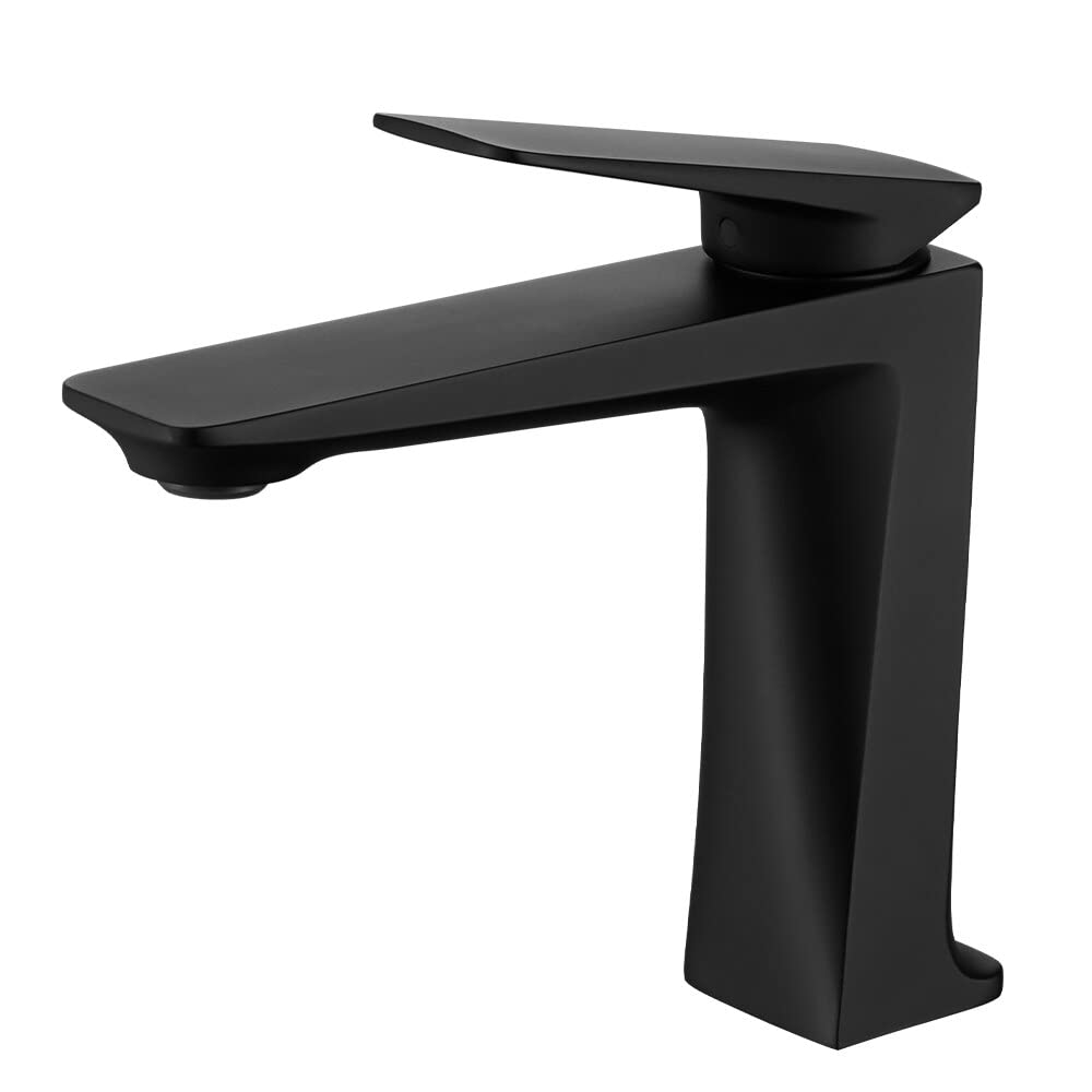 Mitigeur de lavabo noir mat en laiton pour salle de bain moderne