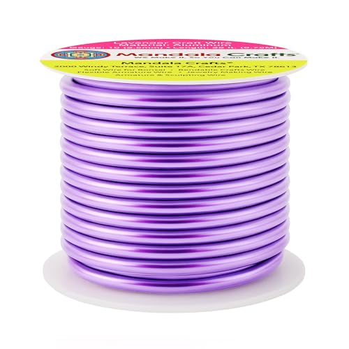 Image of Mandala Crafts 10 Gauge Lavender Anodized Aluminum Craft Wire, 32 FT | Colored, Flexible, Bendable, for Bonsai, Armature, Sculpting, Wire Wrapping, Jewelry Making, Weather & Tarnish Resistant