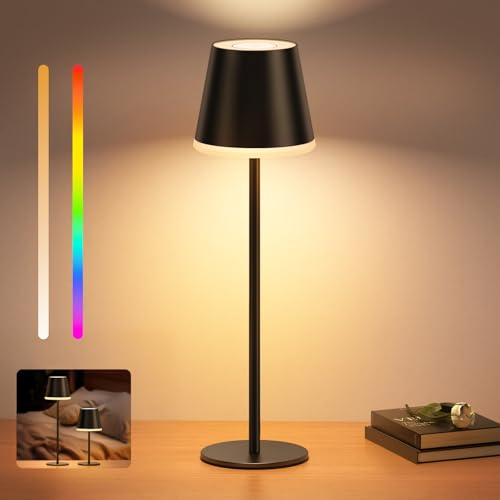 Altezza regolabile & Funzione di memoria & Design multifunzionale:Puoi scegliere di installare 1 o 2 steli per regolare l'altezza della lampada da tavolo touch in base alle tue esigenze. La funzione di memoria conserva l'ultima impostazione di luminosità o colore e applica queste impostazioni quando riaccendi la lampada. Oltre a essere utilizzata come lampada tavolo, può anche essere collegata a una base a forma di cono per essere utilizzata come lampada bottiglia.