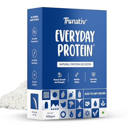 Image of Trunativ Cookable Milk Whey Protein Isolate| 85% Protein Per Serving | Muscle Growth & Immunity Booster| Natural Protein Powder| No Added Sugar | Higher Protein Absorption | Unflavoured 900g (Pack of 1)