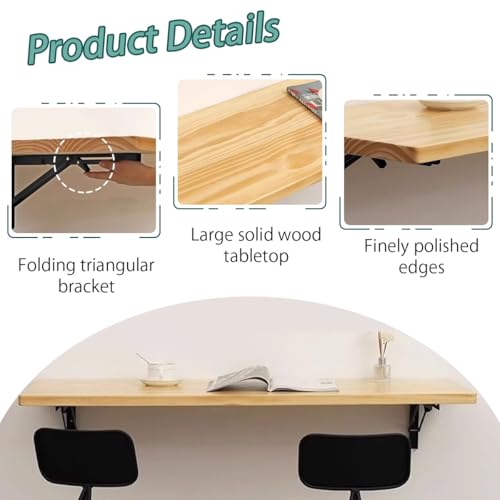 Table pliante murale rabattable et solide pour petit espace