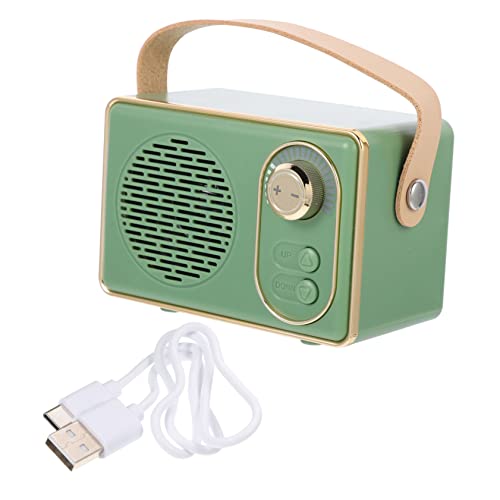 Happyyami Retro Speaker Portable Outdoor Music Player USB Card Slot Battery Life Stereo Sound for Camping Hiking Parties Vintage Design