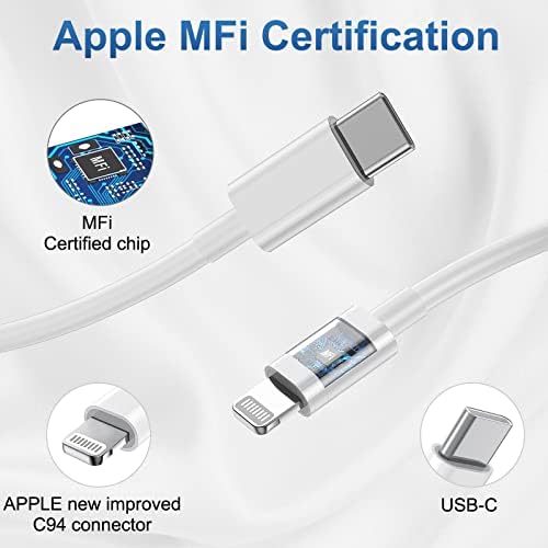 iPhone Charger Fast Charging, USB C Charger Block, 6FT/10FT Lightning Cable - 4