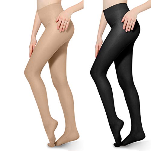 Image of 2 PCS Compression Pantyhose 20-30mmHg Tight Support Stockings Gradient Compression Closed Toe for Women Swelling Varicose Veins Edema L