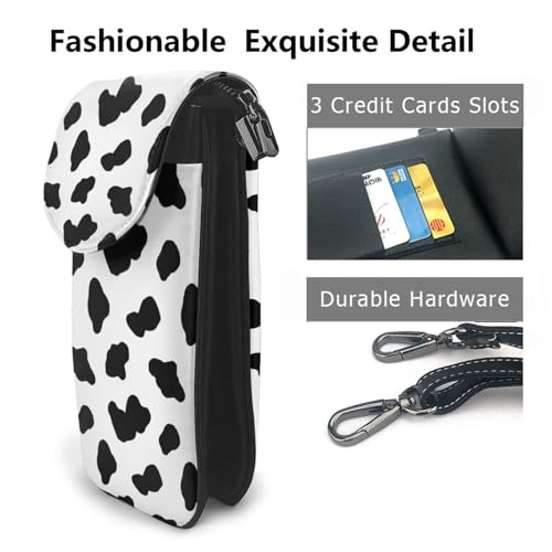 Portefeuille cuir PU motif vache avec fentes cartes de crédit